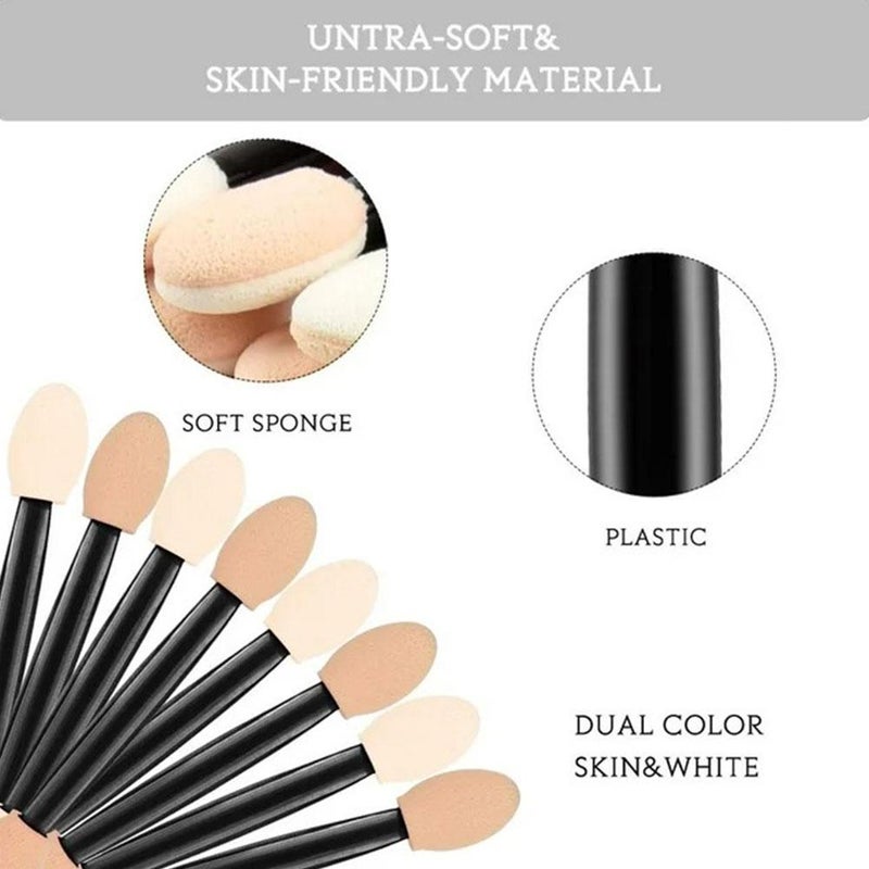 Mini Dual Head Eyeshadow Sponge Stick Latex Makeup Blender Disposable Strong Pigment Pickup Crease Proof Applicator Soft Travel Size Blending Tool Professional Seamless Eyeshadow Brush - Image 5